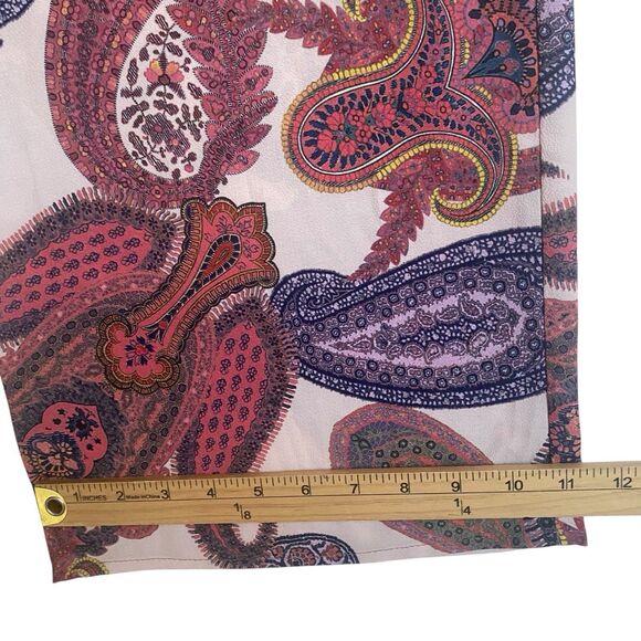 Isle Melis Kozan Wide Leg Pants Small Paisley Pink Belted Boho Coastal Resort - Picture 8 of 9